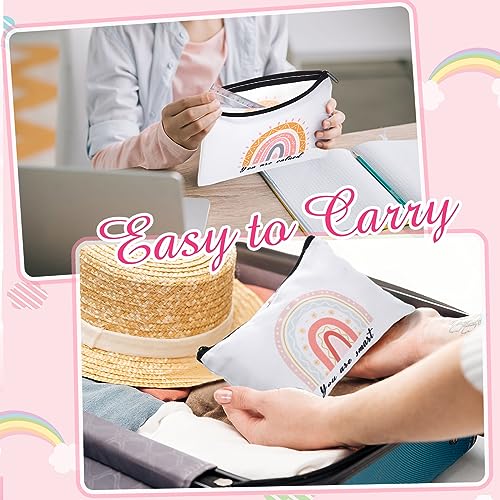 Ganeen 24 Pcs Christmas Inspirational Cosmetic Bags for Women Small Makeup Bag Makeup Pouch with Zipper Motivational Quotes for Women Coin Purse Girlfriends Coworkers Friends Gift(Elegant)4