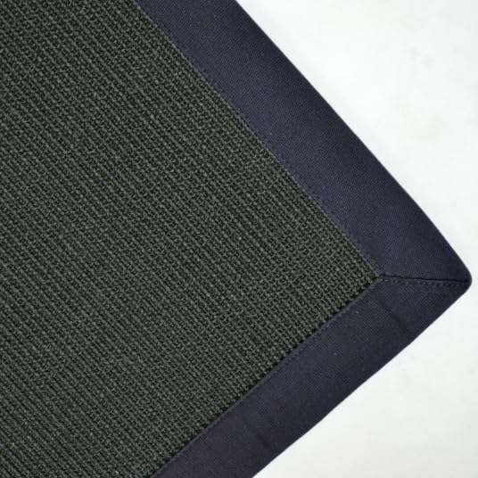 Decoweb Tapis sisal Yucatan Noir - Ganse Coton Noire - 200 x 290 cm