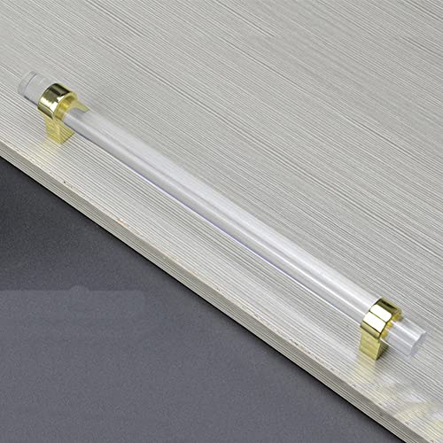 CONPHERON 2 Pcs Cupboard Pulls Handles Crystal Acrylic Cabinet Pull Handle Drawer Knobs Furniture Kitchen Door Handles Cabinet Knobs Gold 192mm - Image 2