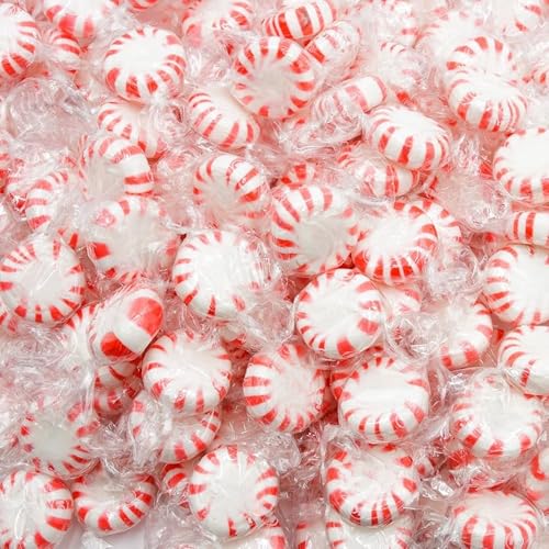 Holiday Special American Old Fashioned Peppermint Starlights Mints Hard Candy Discs Individually Wrapped Bulk 1 Lbs 75+ pcs (16-Oz)