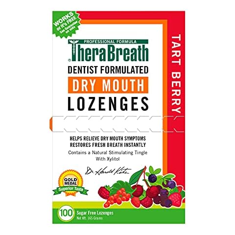 TheraBreath Dry Mouth Lozenges with ZINC, Tart Berry Flavor, 100 Lozenges Cover