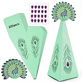 Biiange Peacock Candy Gift Bags, Candy Gift Bags, Triangle Shape Party Supplies Chocolate Boxes, Chocolate Gift Boxes, Party Supplies Chocolate Boxes (20Pcs, Green)