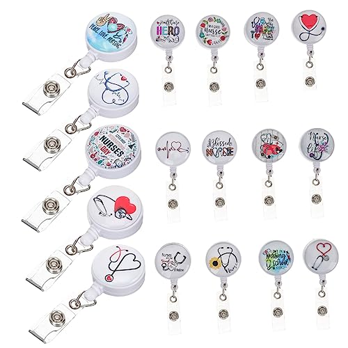 Porte-badge rétractable Ciieeo lot de 17 pièces avec clips pour cartes et clés