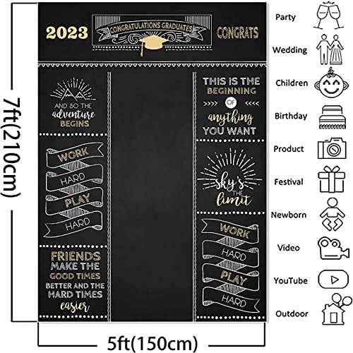 Mocsicka Graduation Backdrop 2023 Graduation Party Backgroud Graduation Prom Photo Backdrop Congratulations Graduates Photography Background (5X7Ft) #TOP2