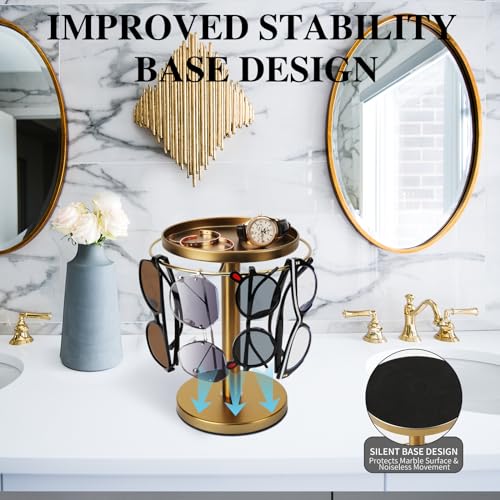 image for kondyfayo 360° Rotating Sunglass Organizer Storage, Stainless Steel G