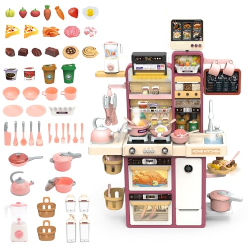 deAO Kinderküche Spielküche, Kunststoff Kinder-Küchenspielset mit Licht...