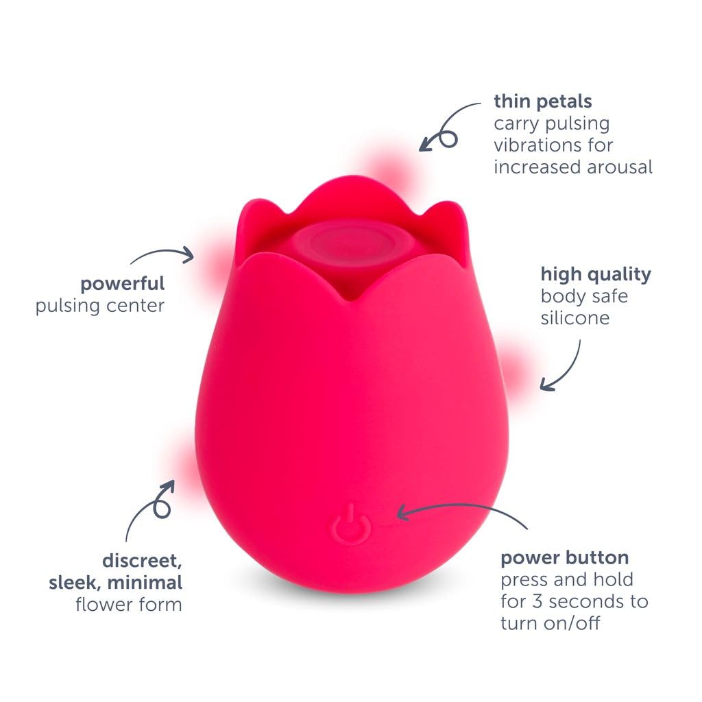 plusOne Vibrador rosa para mujer, estimulador de clítoris hecho de silicona segura para el cuerpo, IPX-7 impermeable, recargable por USB y 10 ajustes de pulsación
