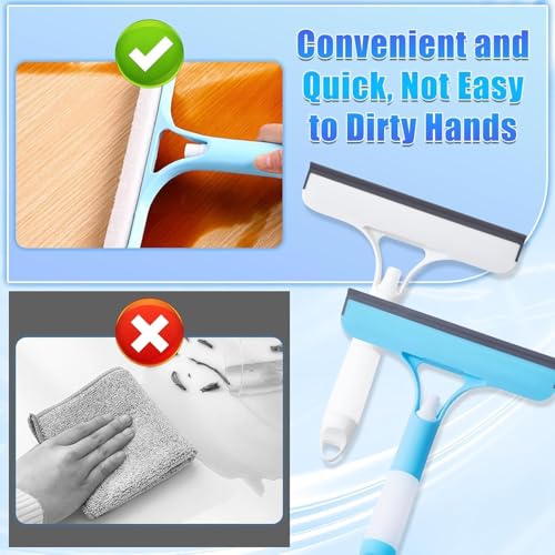 Image of ROKTRY 3 in 1 Glass Wiper Window Cleaner with Spray Bottle & Microfiber Pad | Streak-Free Window Squeegee for Home, Car Windshield, Bathroom Mirror, Shower Glass, Tiles & Kitchen Cleaning Tool