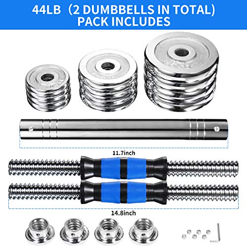 pelapola Adjustable Dumbbell with Connector Option,Free Weights 2-in-1 Set,Non-Slip Neoprene Hand, All-Purpose, Home, Gym, Office - Home Fitness Guru pelapola Adjustable Dumbbell with Connector Option,Free Weights 2-in-1 Set,Non-Slip Neoprene Hand, All-Purpose, Home, Gym, Office - Image 3