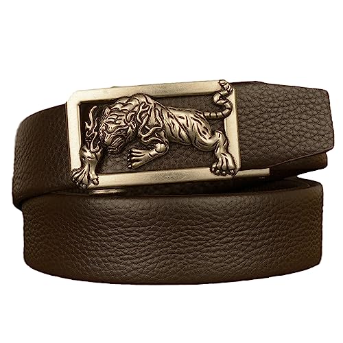 Ceinture automatique coulissante homme en cuir motif crocodile