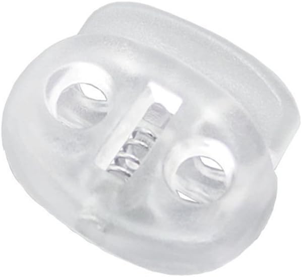 Flyshop 100 Count Spring Stopper Plastic Double Holes Cordlocks Toggles Clear #811