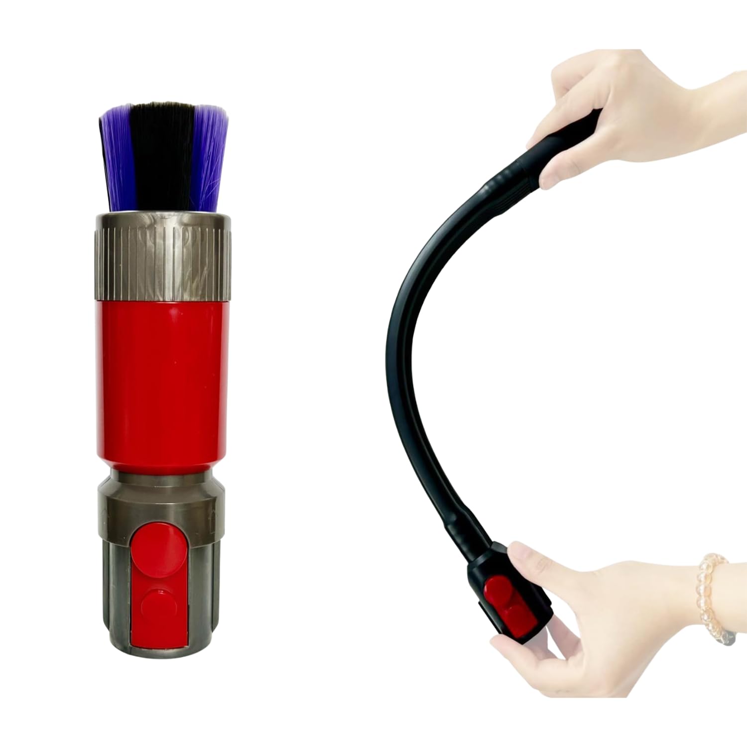 Vacuum Attachments & Brushes with Flexible Crevice Tool for Dyson V7 V8 V10 V11 V15 Gen5 for Hard to Reach Places - Vacuum Accessories & Attachments for Dryer Vent, Car Detailing and Corners Cleaning