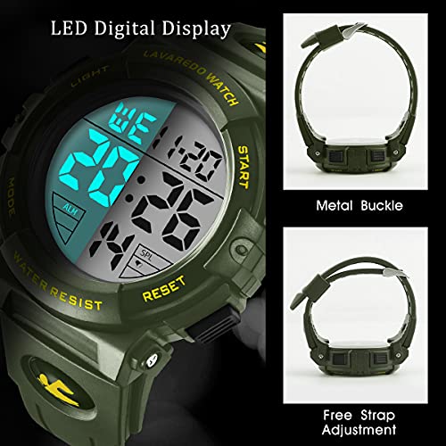 Image of L LAVAREDO Digital Men's Watch (Black Dial Black Colored Strap)