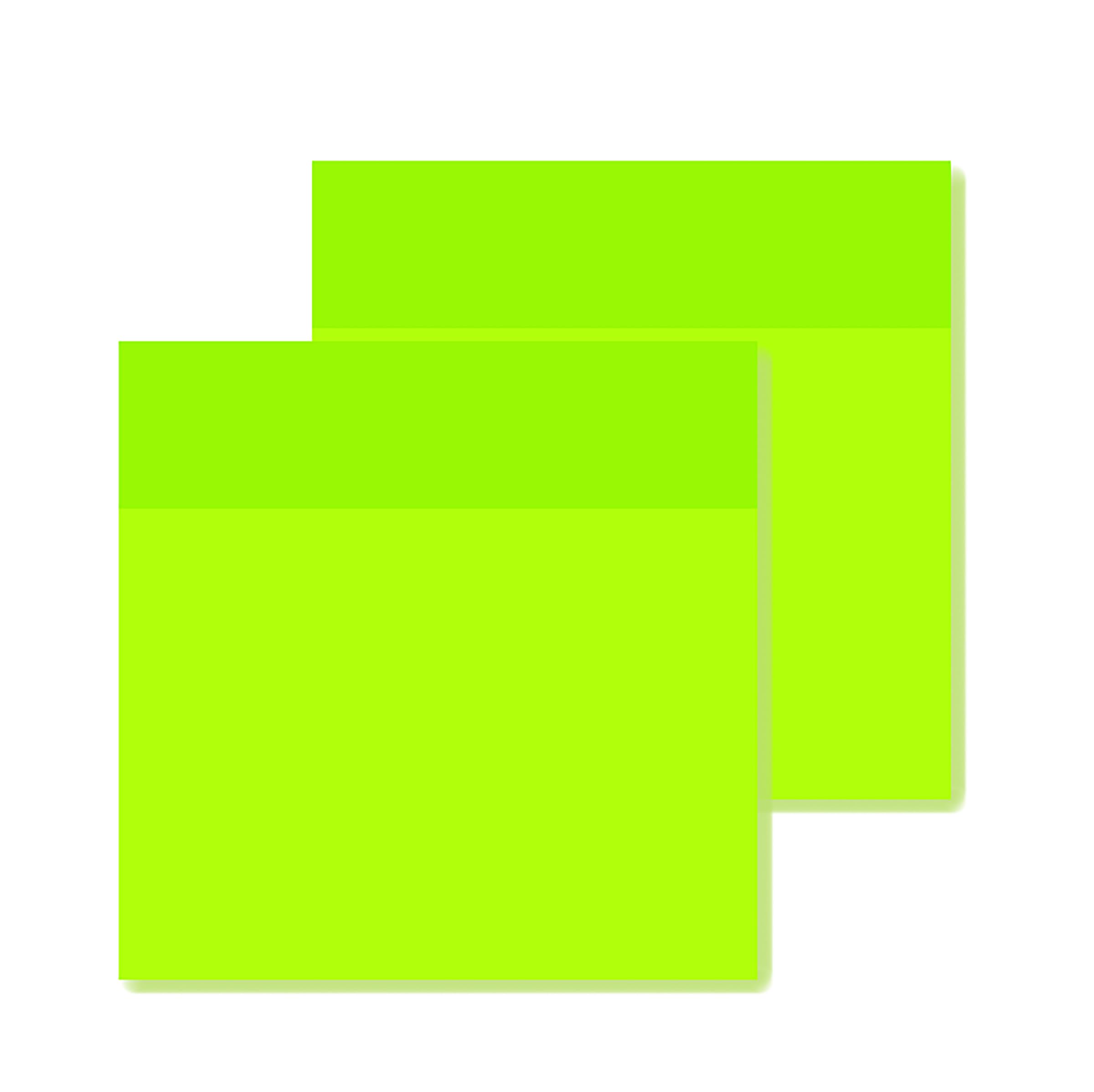 GLUN® Transparent Sticky Note Pad, 100 Sheets Neon Blue Multicolour Self-Sticky Notepad, 3x3 Inch Transparent Notepad for Student Pack of 2