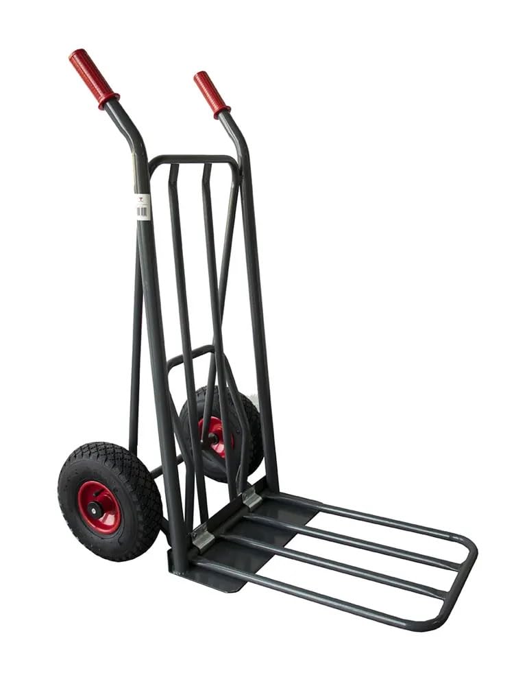Svelt Carrello Portapacchi Professionale 250 kg con Pedale Ergonomico Brevettato | Carrello in Acciaio con Pedana Ribaltabile Maggiorata | Ruote Pneumatiche | Per Magazzino, Cantiere e Logistica