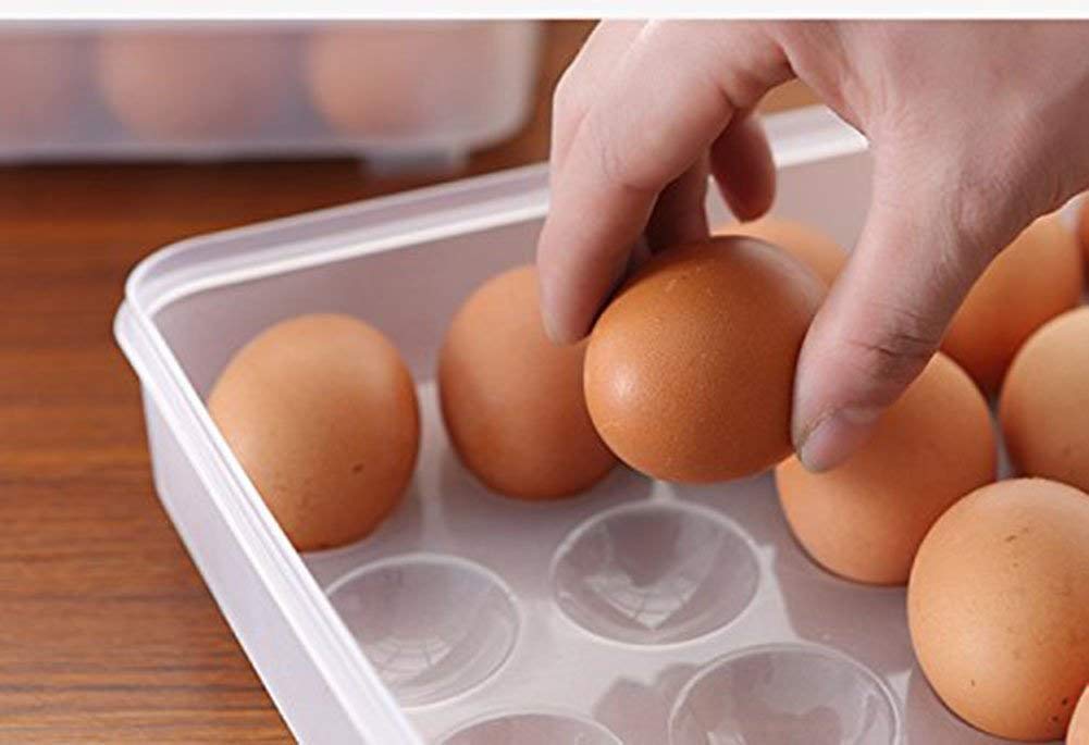 XML Eggs Tray Plastic Storage Organizer Box Container Transparent Baskets Stackable for Fridge Refrigerator For Hotel,Restaurant,Home,Kitchen Accessories Item Tools (24-EGG-BOX, 1, Count) 1