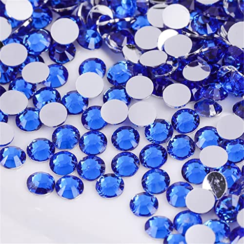 Image of 1000 Pieces SS20 5mm Flatback Rhinestones Clear Glass Round Gems Crystals for Nail Art DIY Crafts Clothes Shoes Bags (Sapphire)