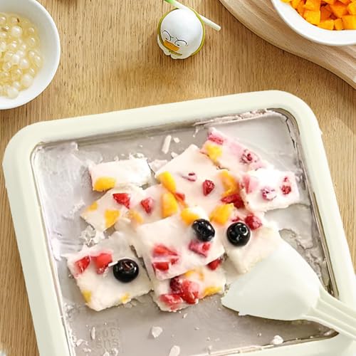 Miniatura 7 de Eabdice Máquina De Helado Instantánea, Heladera Instantánea, Máquina Para Hacer Rollos De Helado, Juego De Bricolaje De Rollos De Hielo Con 2 Espátulas Para Gelato Sorbete Yogur