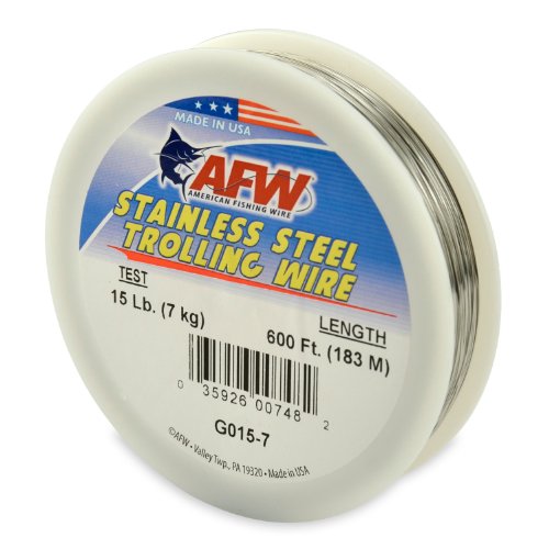 American Fishing Wire Stainless Steel Trolling Wire (Single Strand), Bright Color, 50 Pound Test, 300-Feet #TOP9