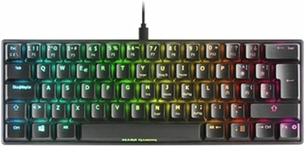 Mars Gaming MKMINIBRES, Teclado Mecánico Ultra-Compacto, Full RGB Chroma, Switch OUTEMU Pro Marrón, Negro, Idioma Español - 1