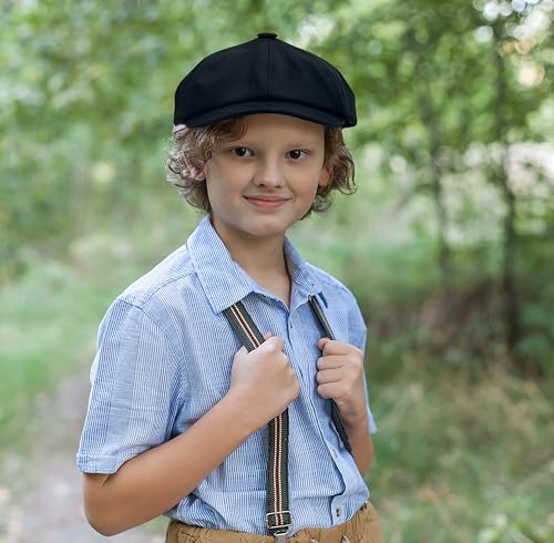Jastore Kids Boys Newsboy Cap Tweed Flat Beret Cabbie Hat for Toddler Boys Girls2