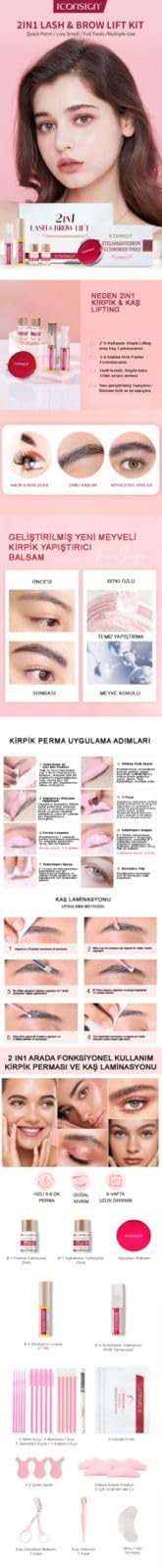 Venzen Iconsign 2in1 Yeni Lash Lift,kirpik Lifting,perma Ve Kaş Laminasyon Seti(BÜYÜK SET)(YENİ BALM YAPIŞTIRICILI)