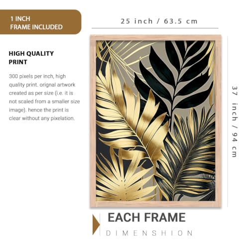Image of kotart Painting for Wall Decoration - Modern Art Wall Decor Framed Painting for Living Room Bedroom - Framed Posters /Paintings with Frame Set of 3 (Art-7, 35x37 Inch)
