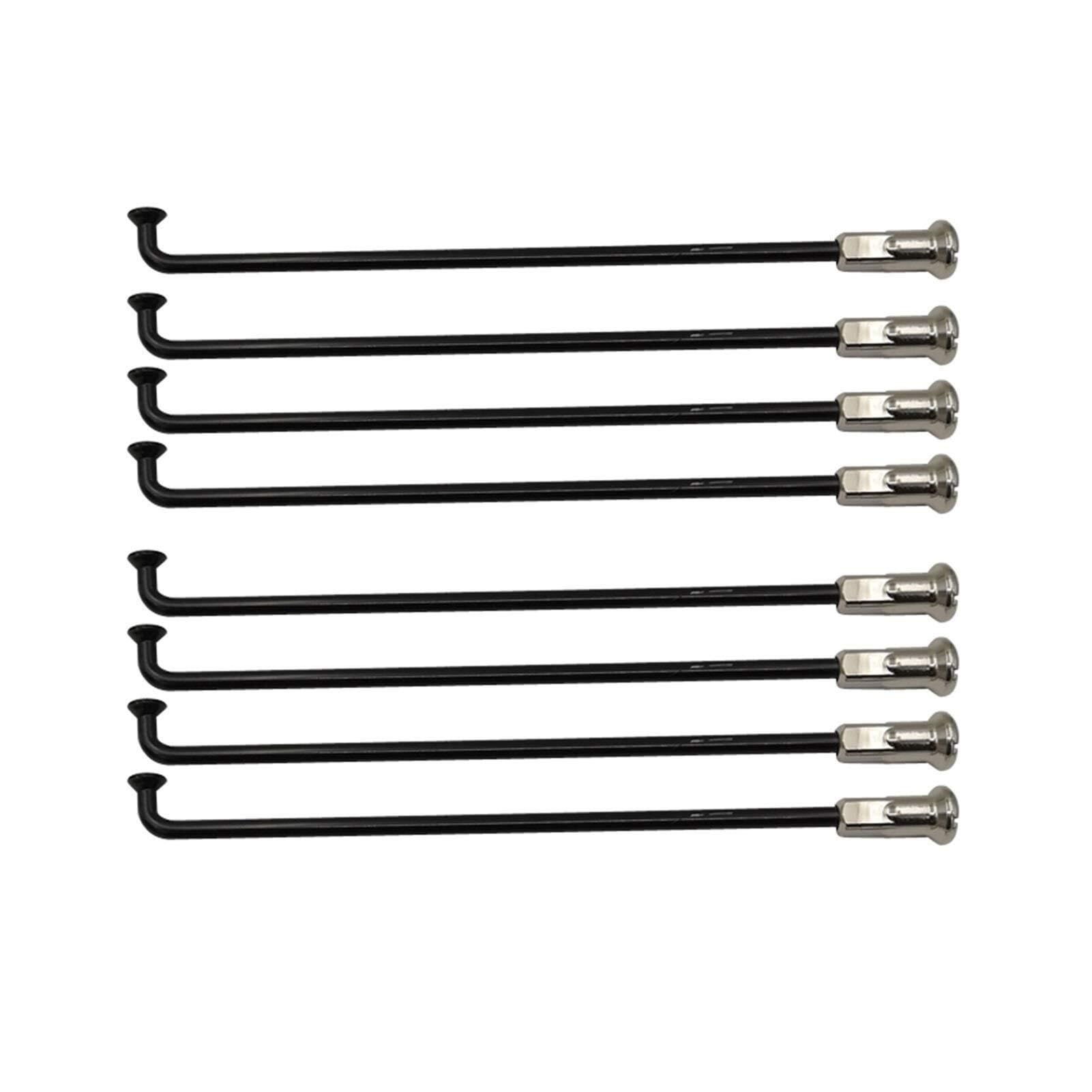 Radios para Bicicletas Radios de Calibre 8, diámetro 4,0mm, Color Negro, Material radios Motocicleta, Cuerpo Redondo Acero Inoxidable 304, Piezas Rueda Motobike, Agujas