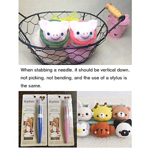 Titleximimark 1Pcs Mini Needle Felting Handle Holder With 3 Needles Wool Felt Essential Tool Embroidery Diy Blue #TOP4