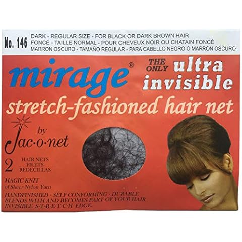 Jac-O-Net Hair Net Mirage Ultra-Invisible Dark,2 Per Pack [Pack of 12] Cover