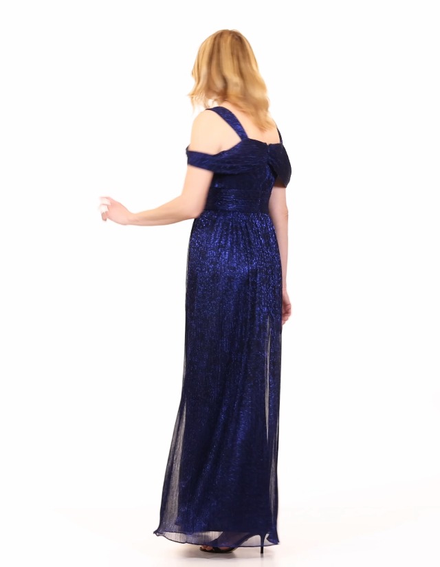 Alex Evenings Women's Long Cold Shoulder, Mother of the Bride Gown, Formal  Event, Wedding Guest Dress, (Petite and Regular Sizes), Black Royal  Metallic, 4 : Clothing, Shoes & Jewelry - Amazon.com
