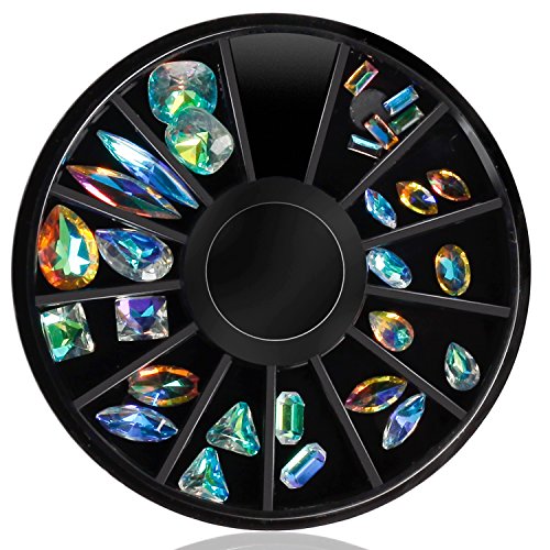 3D Nail Art Decor Accessories Wheel with DIY Glitter Rhinestones
