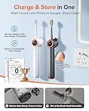 RANVOO AirJet™ [Max Jet Clean] [Vibrating & Flossing 2-in-1] Bubble Sonic Electric Toothbrush, Plaque Removal, White for Adult Gum Care Teeth Clean Rechargeable Gift with 2 Soft Brush Heads Grey - Image 7