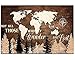 JINGYA Map Woods Metal Sign Not All Those Who Wander Are Lost Retro Country Wall Decor For Home Living Room Kitchen Bathroom Decoration 12x18 Inch