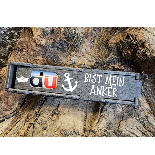 Du bist mein Anker - Schokoriegel Geschenkbox incl. Duplo Riegel, Geburtstag Geschenk für Freundin, Mann, Paar, Freundschaft, Jahrestag (Du bist mein Anker)