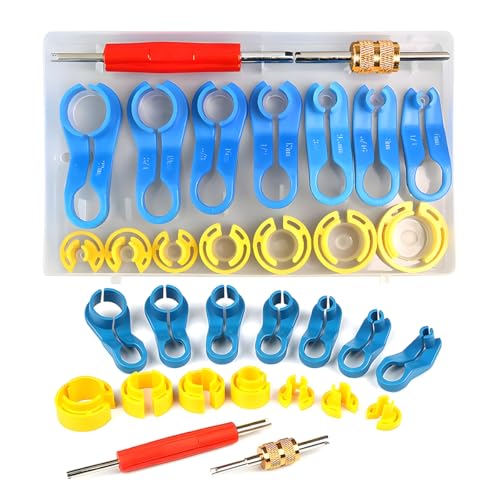 JNNJ 16Pcs Kit per La Rimozione del Tubo del Carburante, Strumento Rimozione Tubo Radiatore Olio, Strumento di Disconnessione della Carburante CA, Tubo Carburante Raccordo a Sgancio Rapido Strumenti