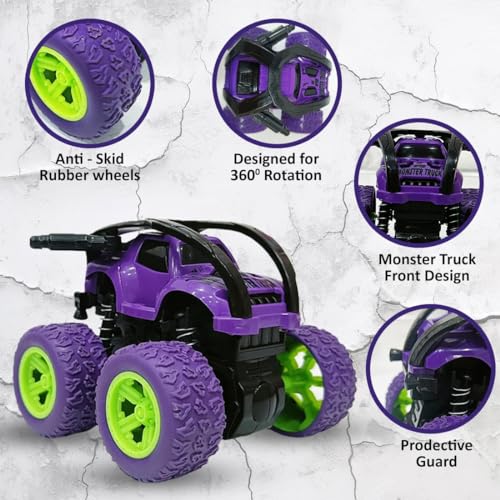 Image of TOY BHARAT Monster Truck 360 Pack of 2 | Gift Toy | Made in India | 1-6 Year | Realistic Design | Indoor Outdoor Play | Safe and Non-Toxic | Gift for Kids | Multicolour
