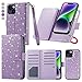 Varikke for iPhone 14 Plus Case Wallet, iPhone 14 Plus Wallet Case for Women with Card Holder & Powerful Magnetic Detachable & Strap Glitter Leather Phone Cases for iPhone 14 Plus [6.7