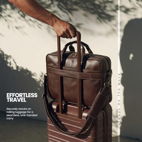 Image of FATMUG Executive Office Bag - 15.6 Inch Messenger Laptop Bag for Men - Vegan Leather