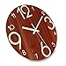 Plumeet Luminous Wall Clock - 12'' Non-Ticking Silent Wooden Clocks with Night Light - Large Decorative Wall Clock for Kitchen Office Bedroom,Battery Operated (Brown Face)
