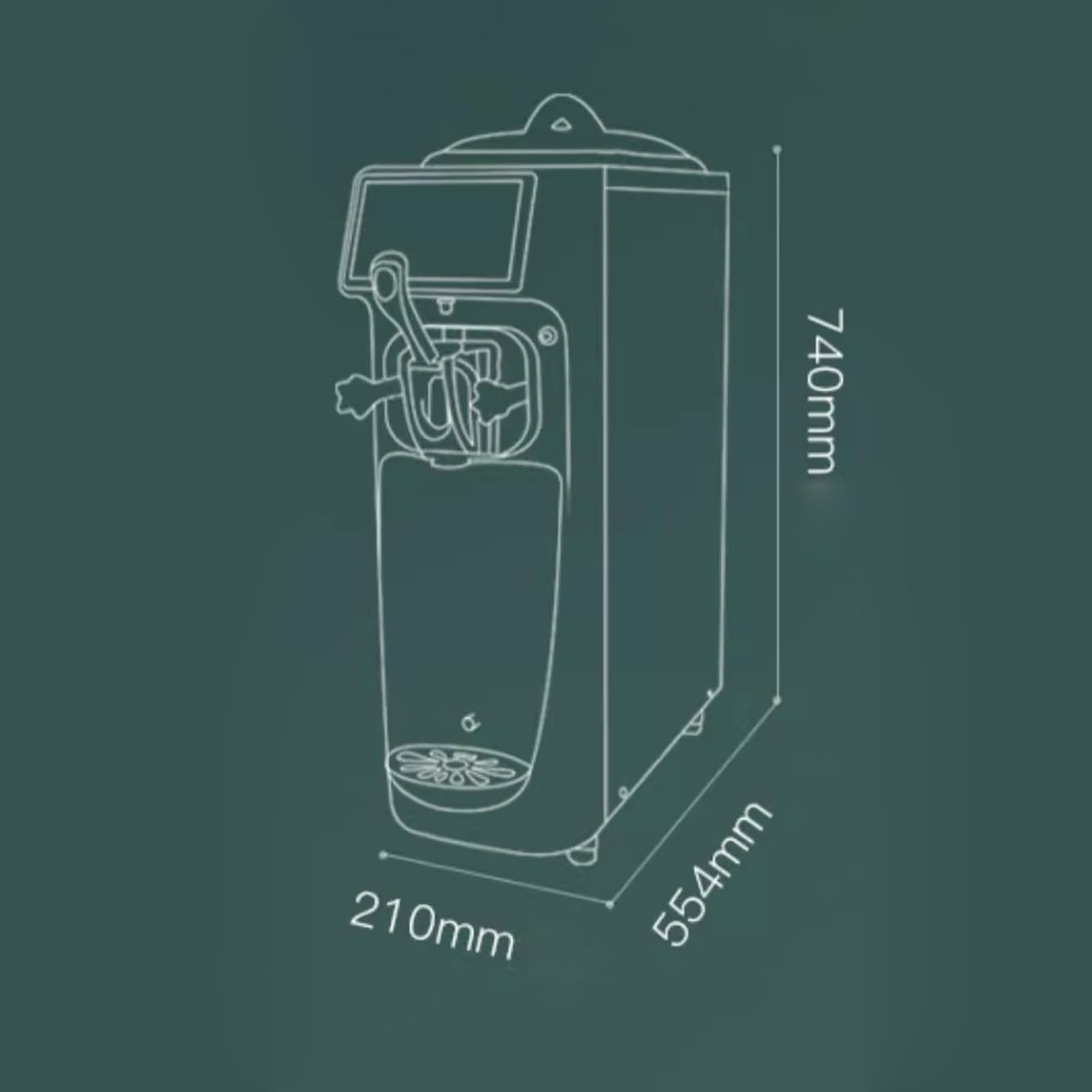 Máquina para Hacer Helados Máquina de Helado Comercial, máquina de Helado pequeña, máquina de Cono Dulce, máquina de Helado de Escritorio Completamente automática Maquina de Helados
