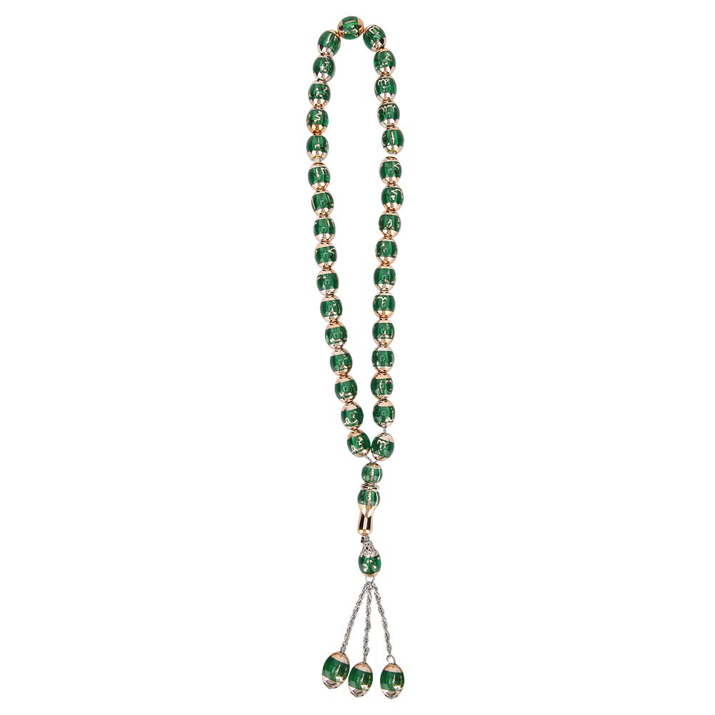 Tiiyee Muslim Prayer Beads, Resin Unisex Prayer Beads Round Islamic Rosary Bracelet Protestant Prayer Bead for Religion Eid Ramadan Gift
