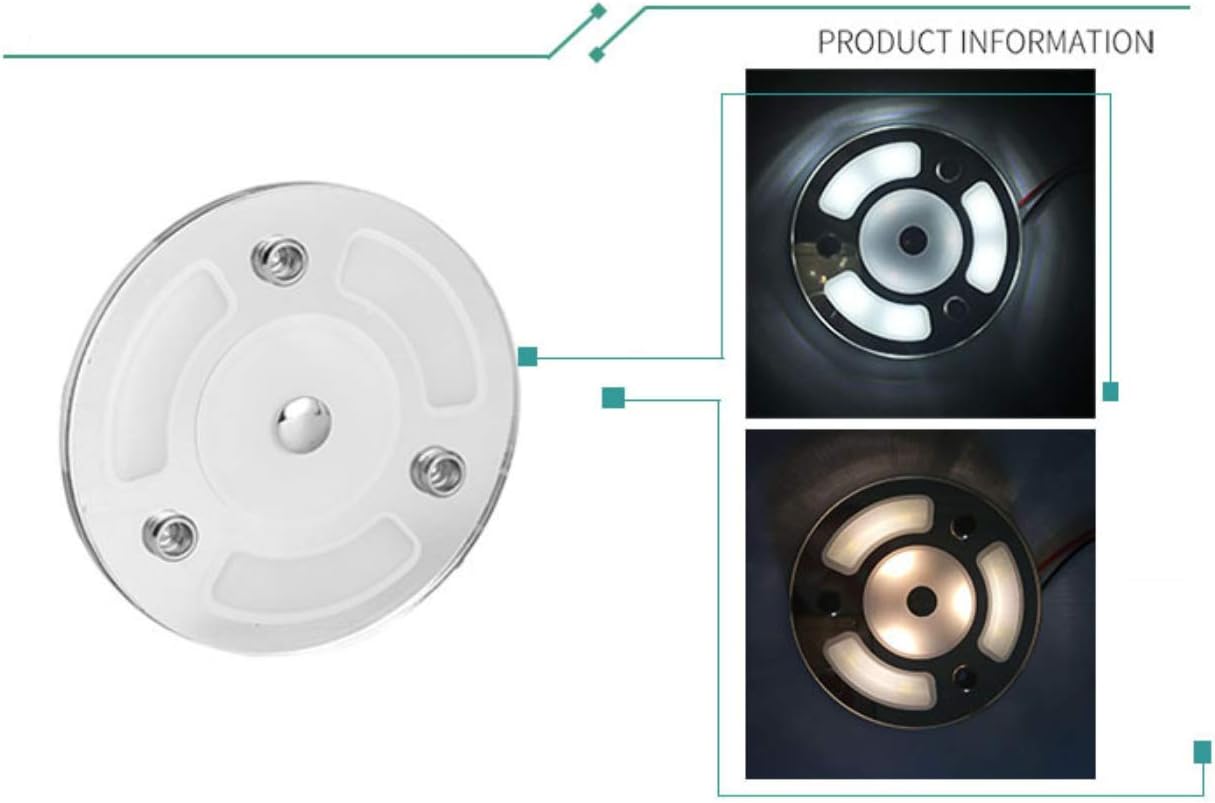 12V-24V LED Ceiling Light Fixture ON/OFF switch For Caravan/Motorhome/Trailer/Boat Surface Mount (RWW)