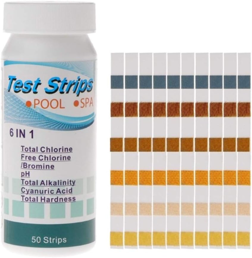 Yeaphy 6 in 1 Water Test Strips Water Quality Testing Stripes in Pool