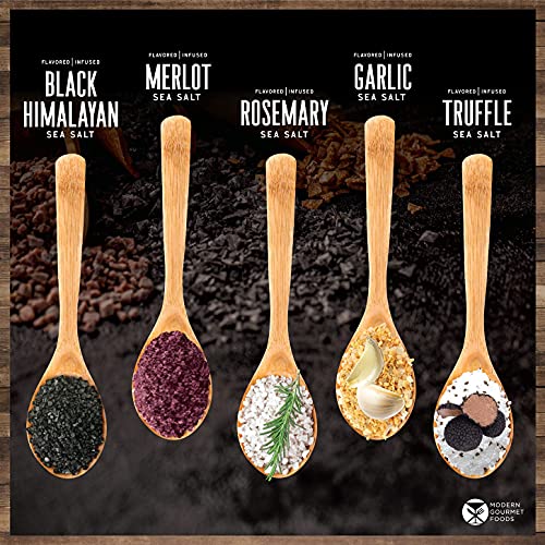 Thoughtfully Gourmet, Culinary Sea Salts Gift Set, Add Flavor To Meats, Vegetables And More, Gourmet Sea Salt Flavors Include Truffle, Merlot, Black Himalayan, Rosemary And Garlic Salt, Set Of 5 #TOP5
