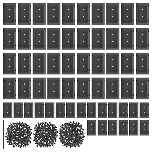 SANKEYTEW 60 pcs Deck Railing Bracket Connectors for 24 (1.5 3.5) Deck Railing Wood Post Railing Bracket Stair Fence Railings Handrail with 120pcs Wood Screws and a Drill Bit (60 Black)