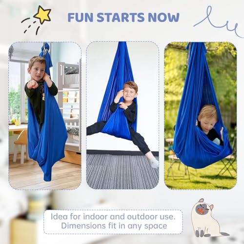 Aokitec W034001HDA8917-BL-1 Therapy Swing For Kids With Special Needs (Hardware Included) Snuggle Swing Cuddle Hammock Indoor Adjustable Aerial Yoga thumb #6