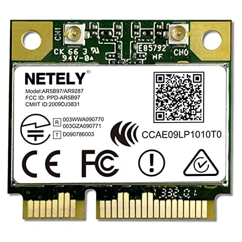 NETELY IEEE 802.11N Mini-PCIE Interface 300Mbps WiFi Adapter for Laptop PCs and Desktop PCs, Mini-PCIE WiFi Card, Qualcomm Atheros AR9287 Wireless Network Adapter (AR9287) Cover