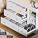CASANOOKK Modern Changing Table Dresser,Baby Dressing Table with 4 Drawers and Storage Shelves,Multi-Functional Baby Changing Table with Drying Rack for Nursery, White