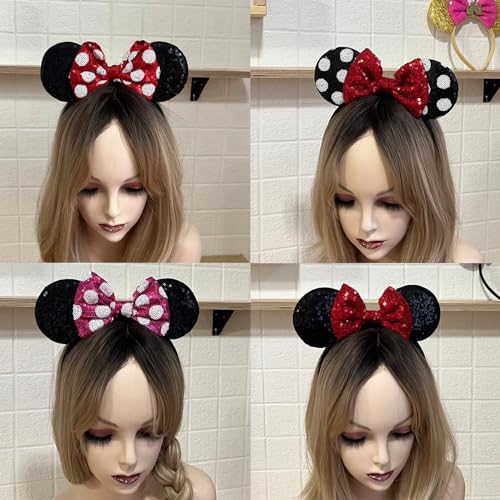 Asahel Mouse Ears Headbands Fashion Shiny Bows Mice Ears Birthday Parties Themed Events thumb #2